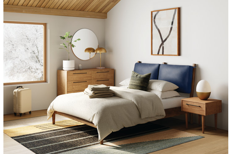 Scandinavian Icelandic Bedroom Decorating Dark Navy